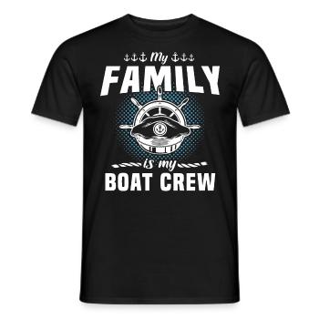 Captain Boat Crew Family - Men's T-Shirt - black - Front - AI Model Male 178 light (178cm)
