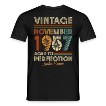 Vintage Aged To Perfection November 1957 - Men's T-Shirt - black - Front - AI Model Male 178 light (178cm)