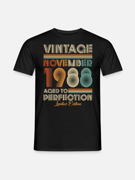 Millésime vieilli à la perfection novembre 1988 - T-shirt homme - noir