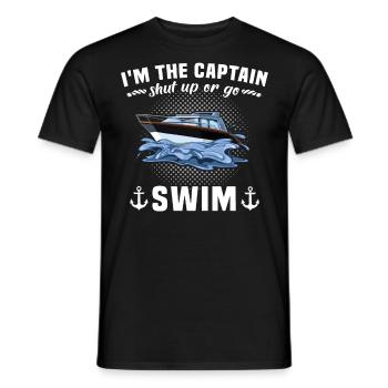 Captain Boat Sayings Boat Owner - Men's T-Shirt - black - Front - AI Model Male 178 light (178cm)