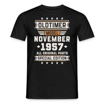 Oldtimer November 1957 Geburtstag Geschenk - Männer T-Shirt - Schwarz - Vorne - AI Model Male 178 light (178cm)
