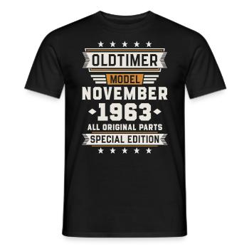 Oldtimer November 1963 Geburtstag Geschenk - Männer T-Shirt - Schwarz - Vorne - AI Model Male 178 light (178cm)