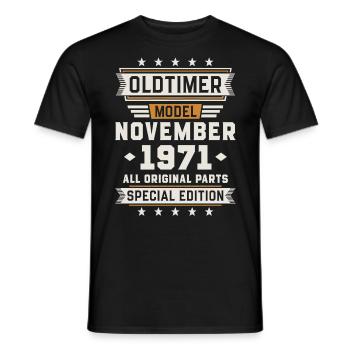 Oldtimer November 1971 Geburtstag Geschenk - Männer T-Shirt - Schwarz - Vorne - AI Model Male 178 light (178cm)