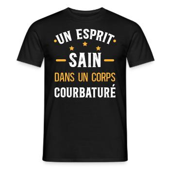 Musculation Sport. Citation Sportif Drôle Original - T-shirt homme - noir - Devant - AI Model Male 178 light (178cm)