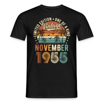 Limited Edition November 1955 Geburtstag Geschenk - Männer T-Shirt - Schwarz - Vorne - AI Model Male 178 light (178cm)