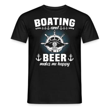 Captain Beer Boat Sayings - Men's T-Shirt - black - Front - AI Model Male 178 light (178cm)