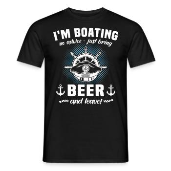 Captain Beer Boat Sayings - Men's T-Shirt - black - Front - AI Model Male 178 light (178cm)