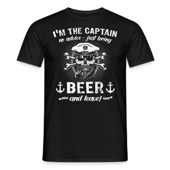 Captain Beer Boat Sayings - Men's T-Shirt - black - Front - AI Model Male 178 light (178cm)