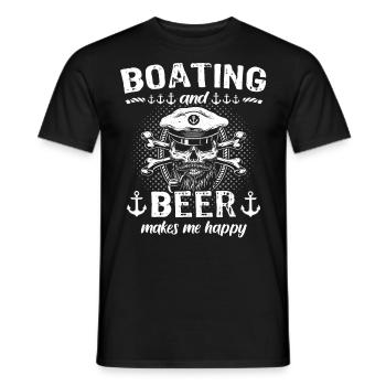 Captain Beer Boat Sayings - Men's T-Shirt - black - Front - AI Model Male 178 light (178cm)
