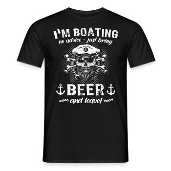 Captain Beer Boat Sayings - Men's T-Shirt - black - Front - AI Model Male 178 light (178cm)