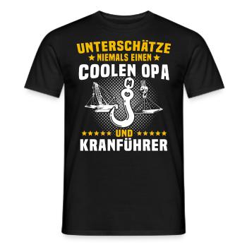 Crane operator Grandpa Crane driver grandfather - Men's T-Shirt - black - Front - AI Model Male 178 light (178cm)