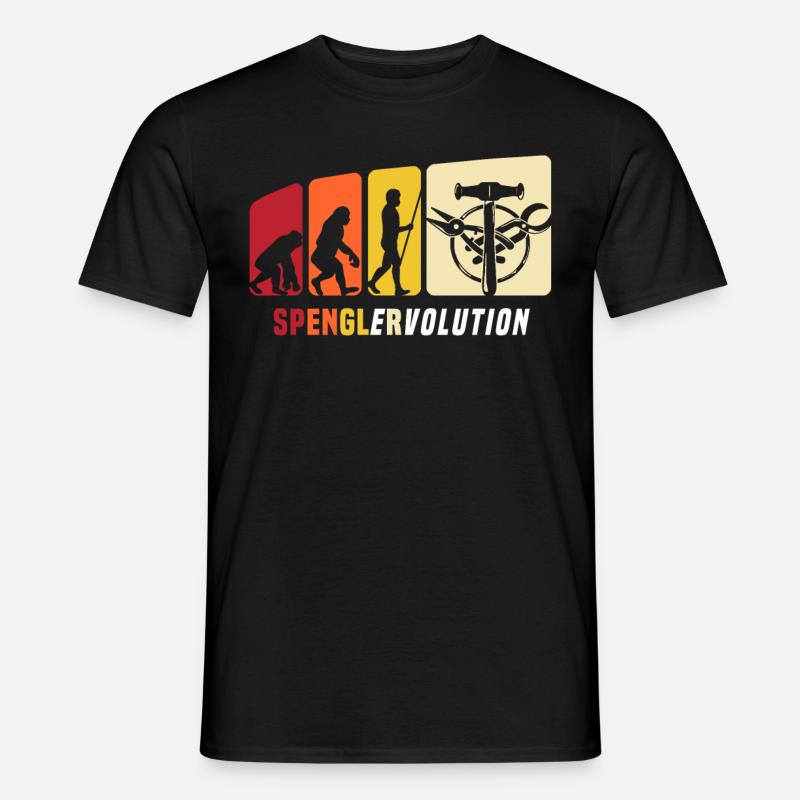 Bauspengler Evolution Spengler - Männer T-Shirt - Schwarz