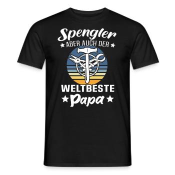 Spengler Papa Bauspengler Vater - Männer T-Shirt - Schwarz - Vorne - AI Model Male 178 light (178cm)