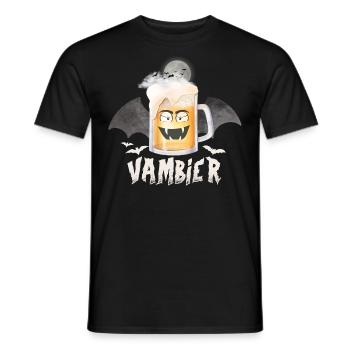 Vambier Halloween JGA Malle Bière Chauve-souris Vampire - T-shirt homme - noir - Devant - AI Model Male 178 light (178cm)