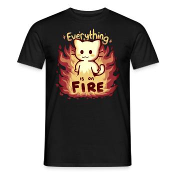 Alles brennt - Männer T-Shirt - Schwarz - Vorne - AI Model Male 178 light (178cm)