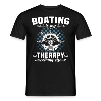 Captain Boating Therapy - Männer T-Shirt - Schwarz - Vorne - AI Model Male 178 light (178cm)