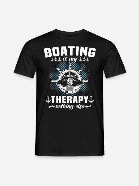 Captain Boating Therapy - Men's T-Shirt - black
