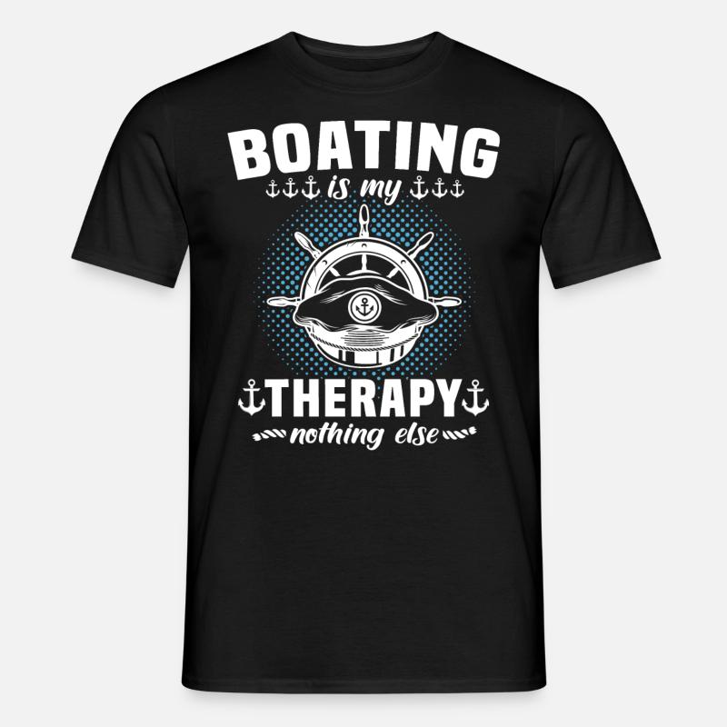 Captain Boating Therapy - Männer T-Shirt - Schwarz