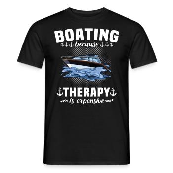 Captain Boating Therapy - Männer T-Shirt - Schwarz - Vorne - AI Model Male 178 light (178cm)