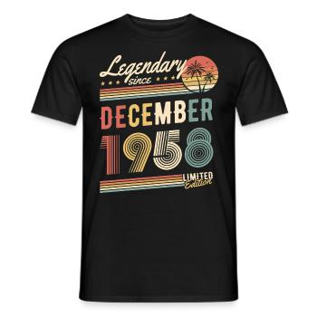 Legendary Since December 1958 Limited Edition - Männer T-Shirt - Schwarz - Vorne - AI Model Male 178 light (178cm)