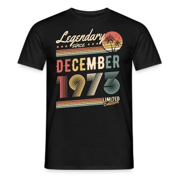 Legendary Since December 1973 Limited Edition - Männer T-Shirt - Schwarz - Vorne - AI Model Male 178 light (178cm)