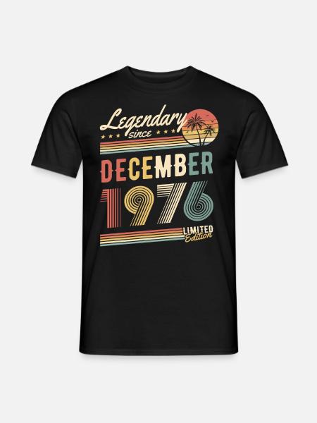 Legendary Since December 1976 Limited Edition - Männer T-Shirt - Schwarz