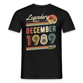 Legendary Since December 1989 Limited Edition - Männer T-Shirt - Schwarz - Vorne - AI Model Male 178 light (178cm)