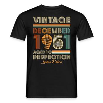 Vintage Aged To Perfection December 1951 - Men's T-Shirt - black - Front - AI Model Male 178 light (178cm)