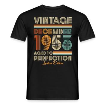 Vintage Aged To Perfection December 1953 - Men's T-Shirt - black - Front - AI Model Male 178 light (178cm)