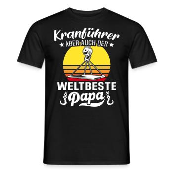 Kranführer Papa Kranfahrer Vatertag - Männer T-Shirt - Schwarz - Vorne - AI Model Male 178 light (178cm)