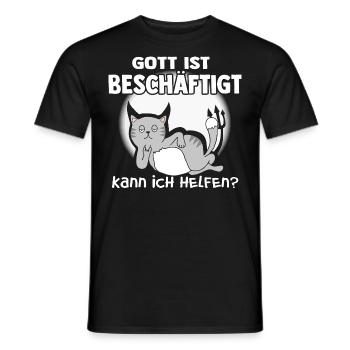 Gott ist beschäftigt - Männer T-Shirt - Schwarz - Vorne - AI Model Male 178 light (178cm)