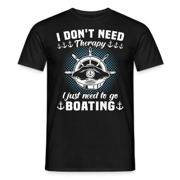 Captain Boat Sailing Ship Therapy - Men's T-Shirt - black - Front - AI Model Male 178 light (178cm)
