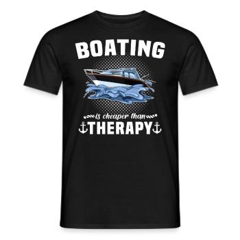 Captain Boat Sailing Ship Therapy - Men's T-Shirt - black - Front - AI Model Male 178 light (178cm)