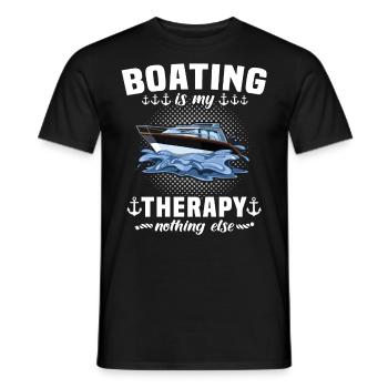 Captain Boat Sailing Ship Therapy - Men's T-Shirt - black - Front - AI Model Male 178 light (178cm)