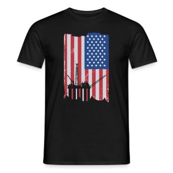Offshore Life USA Drapeau - T-shirt homme - noir - Devant - AI Model Male 178 light (178cm)