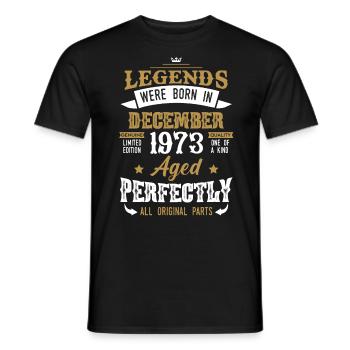 Born December 1973 Birthday Gift - Men's T-Shirt - black - Front - AI Model Male 178 light (178cm)