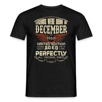 Legends Were Born In December 1966 Birthday - Männer T-Shirt - Schwarz - Vorne - AI Model Male 178 light (178cm)
