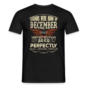Legends Were Born In December 1965 Birthday - Männer T-Shirt - Schwarz - Vorne - AI Model Male 178 light (178cm)