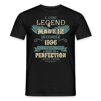 Décembre 1996 Millésime anniversaire - T-shirt homme - noir - Devant - AI Model Male 178 light (178cm)