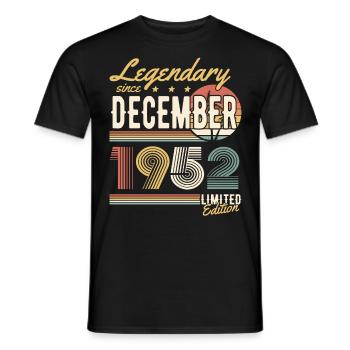 Legendary Since December 1952 Limited Edition - Männer T-Shirt - Schwarz - Vorne - AI Model Male 178 light (178cm)
