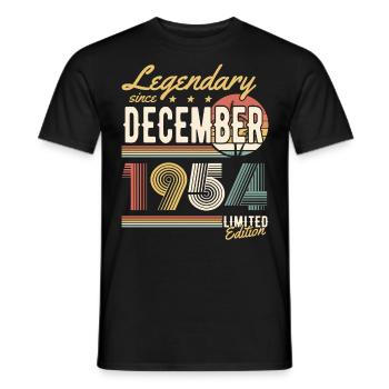 Legendary Since December 1954 Limited Edition - Männer T-Shirt - Schwarz - Vorne - AI Model Male 178 light (178cm)