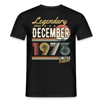 Legendary Since December 1973 Limited Edition - Männer T-Shirt - Schwarz - Vorne - AI Model Male 178 light (178cm)