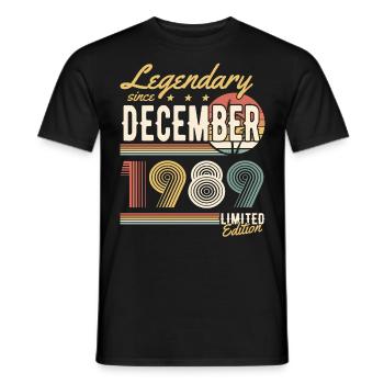 Legendary Since December 1989 Limited Edition - Männer T-Shirt - Schwarz - Vorne - AI Model Male 178 light (178cm)