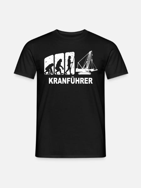 Kranfahrer Evolution Kranführer Kran - Männer T-Shirt - Schwarz