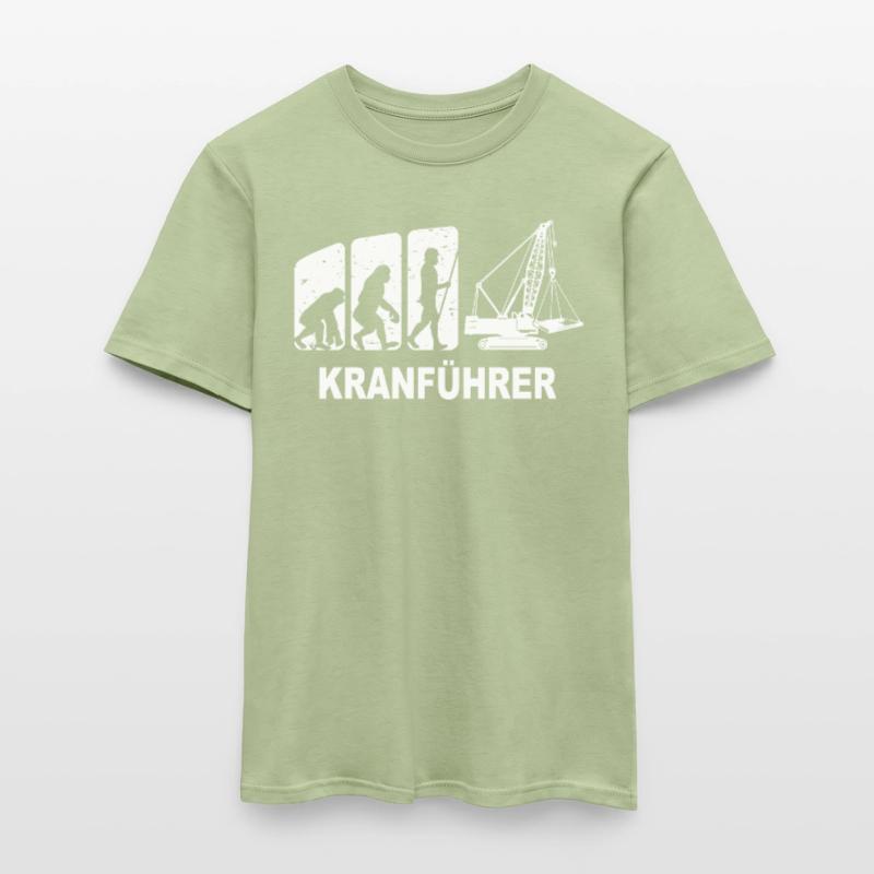Kranfahrer Evolution Kranführer Kran Männer T-Shirt