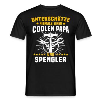 Bauspengler Papa Spengler - Männer T-Shirt - Schwarz - Vorne - AI Model Male 178 light (178cm)