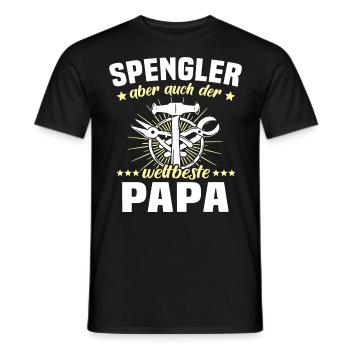 Bauspengler Papa Spengler - Männer T-Shirt - Schwarz - Vorne - AI Model Male 178 light (178cm)