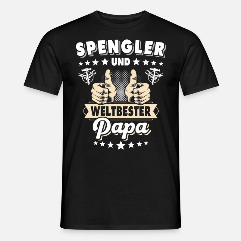Bauspengler Papa Spengler - Männer T-Shirt - Schwarz