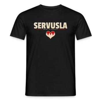 Servusla - Franken fränkisch fränggisch - Männer T-Shirt - Schwarz - Vorne - AI Model Male 178 light (178cm)