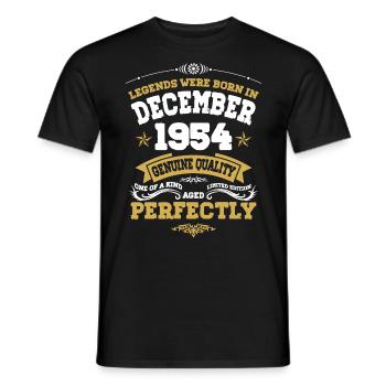 Millésime vieilli parfaitement décembre 1954 - T-shirt homme - noir - Devant - AI Model Male 178 light (178cm)